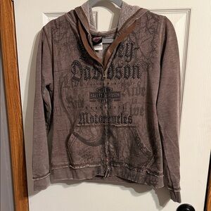 Harley-Davidson Kids Hoodie Jacket in Brown and Gray